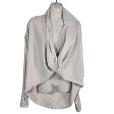 Zyia Active Yoga Shawl Medium Cowl Hooded Wrap Twist Crossover Top Athleisure