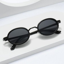 Retro Oval Sunglasses for Women Men Fashion Hip-Hop Metal Sunglasses Small Frame