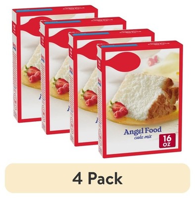 (4 pack) Angel Food Cake Mix, Just Add Water, 16 oz