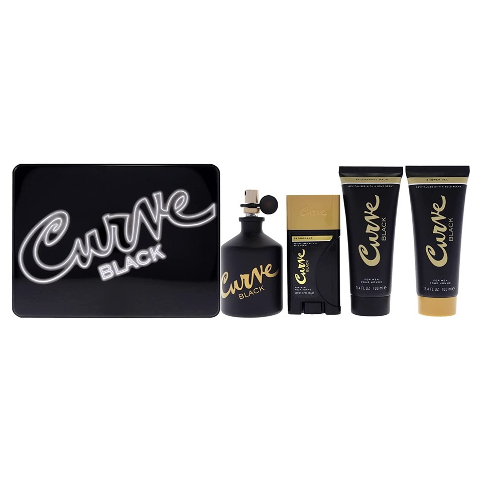 Liz Claiborne Curve Black Cologne 4PCS Gift Set For Men
