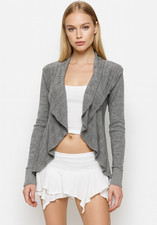 Worthington NWT Women's Grey Knit Open Cardigan Size Small