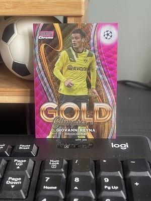 2022 Stadium Chrome UEFA Glimpses of Gold Giovanni Reyna /150 Pink Wave