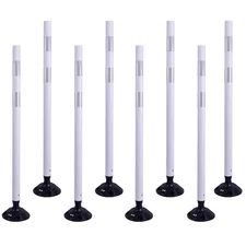 8PCS 48" White Traffic Delineator Posts Spring Channelizer Posts for Road Safety