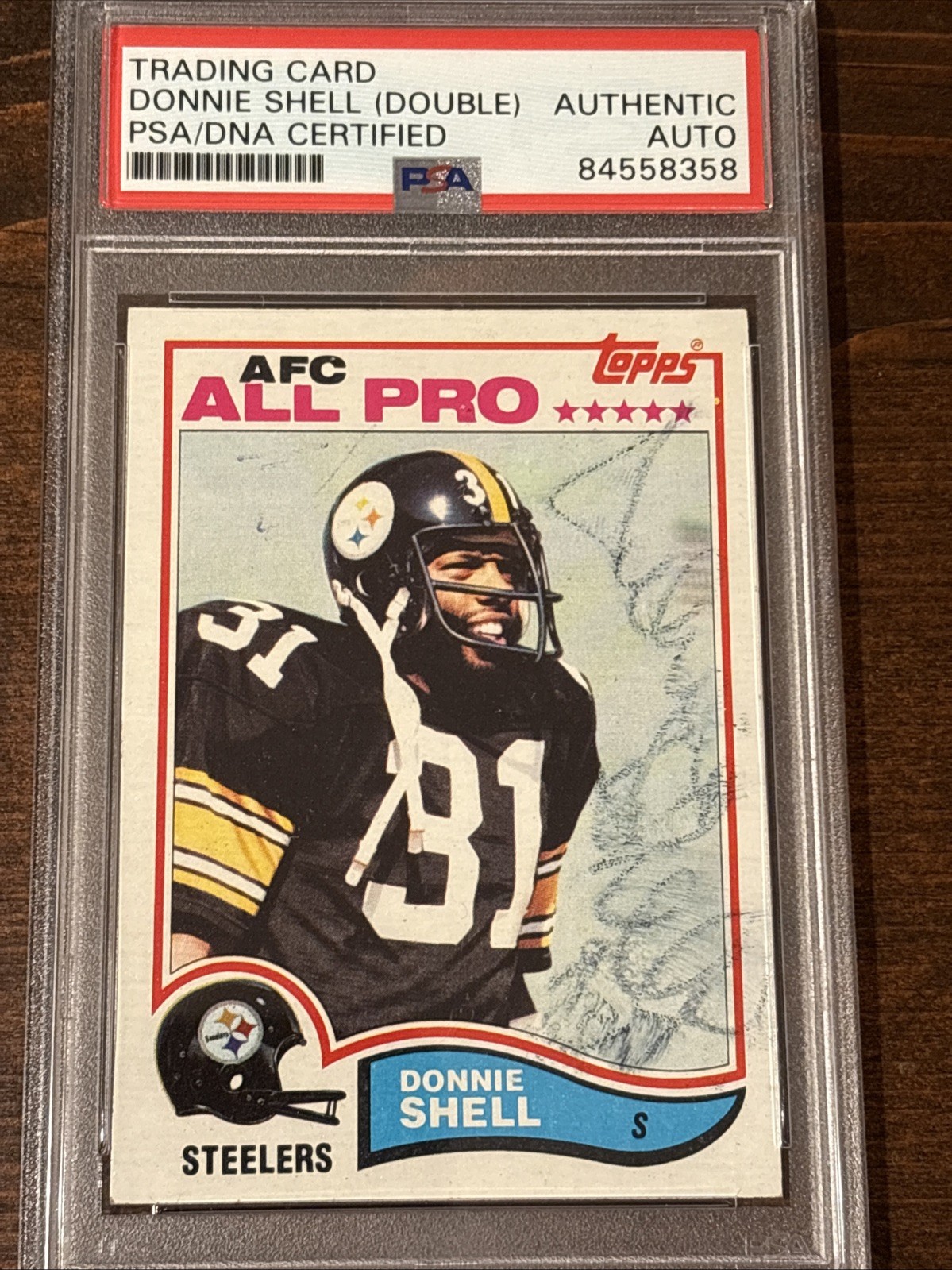 1982 Topps Donnie Shell #217 Signed Auto (Front & Back) PSA/DNA Authenticated 