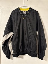 Vintage Nike Windbreaker Jacket XXL Black Yellow Swoosh Track Pullover 90s