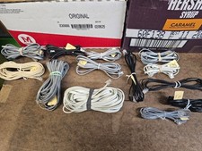 13 Telephone cords/lines, various lengths, all 6 positions, varied contacts s