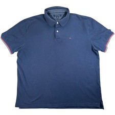Tommy Hilfiger Polo Shirt Mens XL Navy Blue Preppy Classic Golf Logo