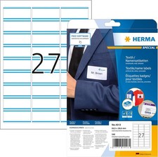 HERMA 4513 Etykiety z imieniem odłączalne, 20 arkuszy, 63,5 x 29,6 mm, 27 na arkusz A4, 