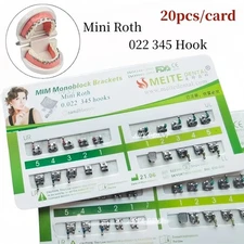 Dental Orthodontic Brackets MIM Monoblock Metal Bracket Mini Roth 022 345 Hooks