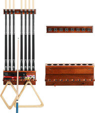 Wall Mount Pool Stick Holder - Billiards Pool Cue Rack Hardwood Pool Cue Set Hol