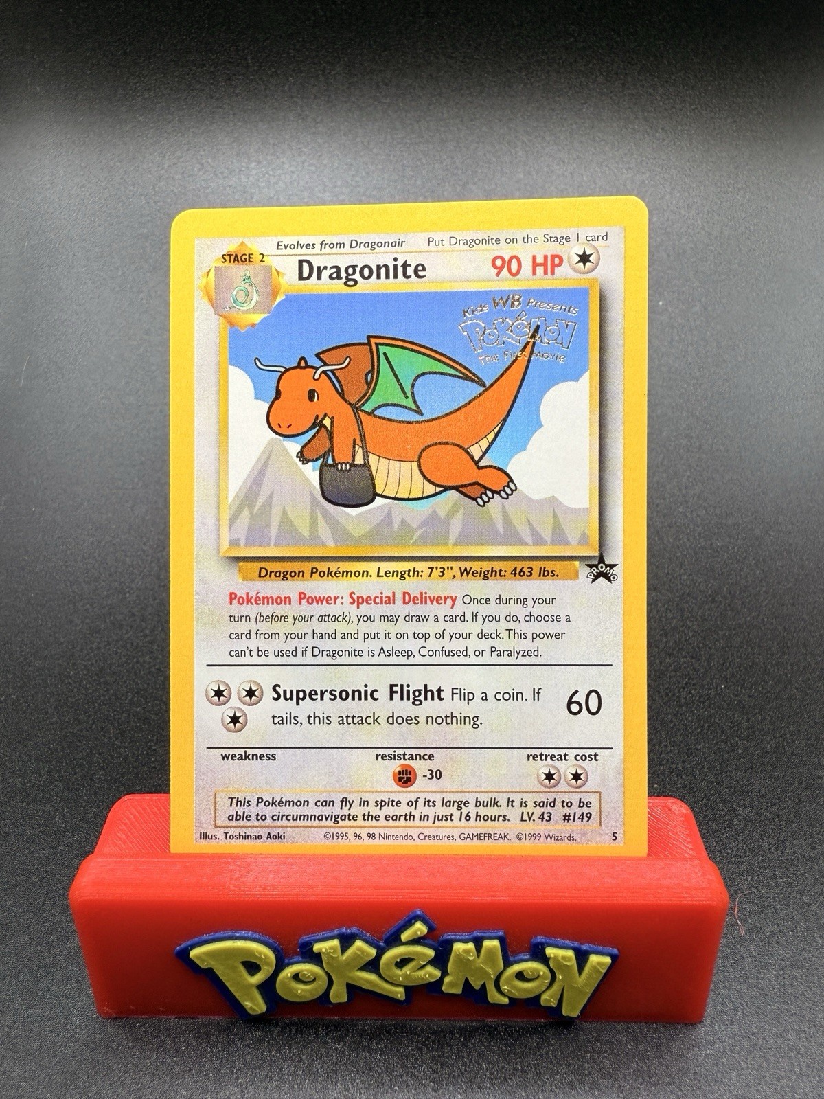 1999 Pokémon Dragonite 5 Movie Wizards Black Star Promo NM OR BETTER NP Rare