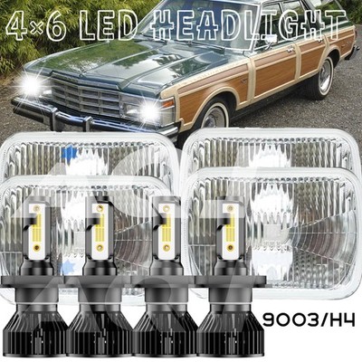 4Pc 4x6'' Led Headlights Hi/Lo For Chrysler LeBaron 1978-1992