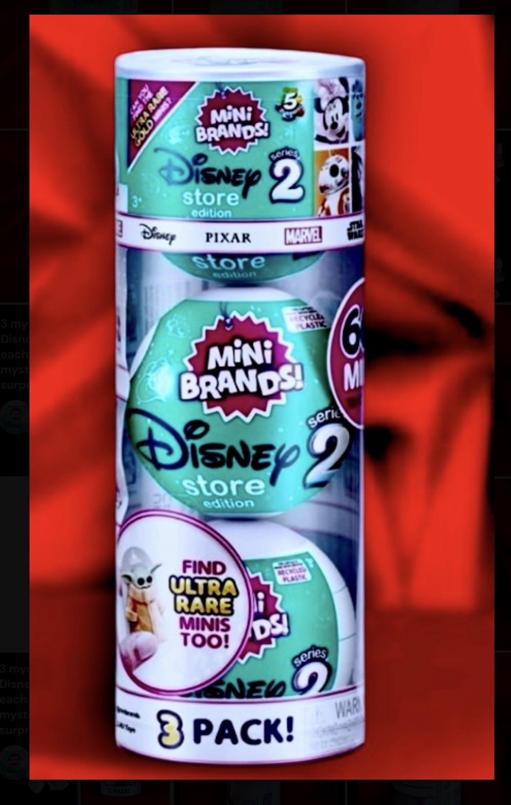 3 PACK Zuru Mini Brands Series 2 Disney Edition 5 Mystery Surprises Per Ball NEW