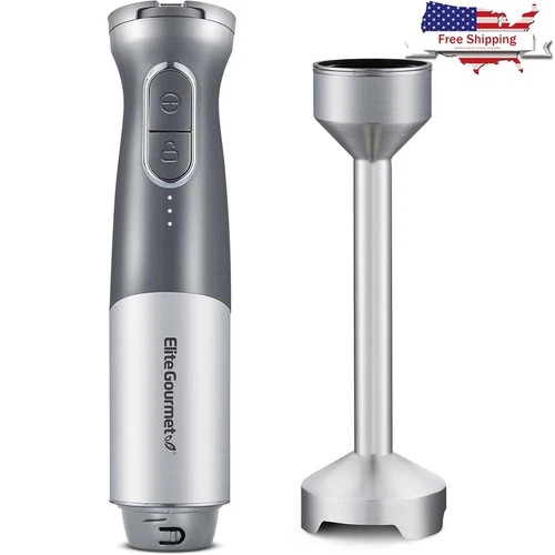 Cordless Immersion Hand Blender W/ Variable Speed Stainless Steel Blades New
