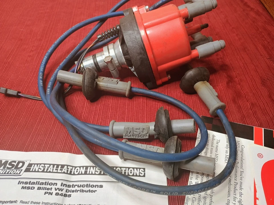 MSD VW Billet Distributor #8485 With MSD Spark Plug Wires - UNTESTED FOR PARTS - Image 4 of 4