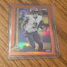 2025 Topps Chrome Jordan Addison Minnesota Vikings Orange Parallel #202 NFL /25