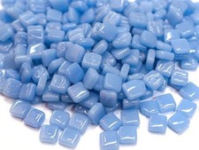 Pale Blue 8 mm Square Recycled Glass Mosaic Tile Pieces - 50 tiles