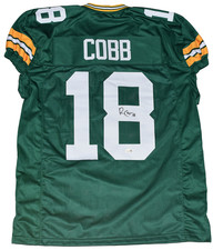 RANDALL COBB AUTOGRAPHED GREEN BAY PACKERS #18 GAME CUT JERSEY JSA