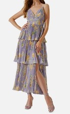 ASTR The Label Women's Purple Zaida Pleated Maxi Dress Size XS