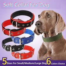 Adjustable Nylon Dog Collar for Small Medium Large Dogs Stylish Solid Pet Collar