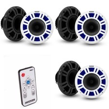 Kicker 3 48KMXL8 8" 4-Ohm RGB-LED KMXL Horn-Loaded Marine Coaxial Speakers,...