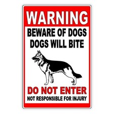 Beware Of Dogs Dogs Will Bite Do Not Enter Sign / Decal security beware attack