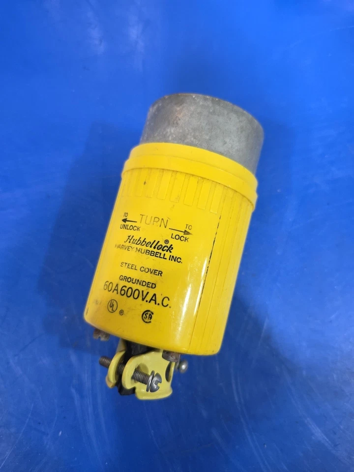 Hubbell HBL26419 60A 600V 3 Pole 4 Wire Power Plug - (works W/ Hbl26418) - Image 2 of 4