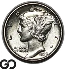 1928-S Mercury Dime, Very Strong Bands, Unc++ Better Date