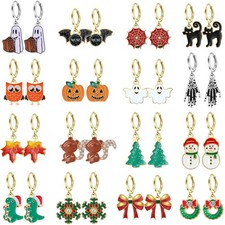 16Pairs Hypoallergenic Halloween Christmas Earrings for Women Teen Girls Than...