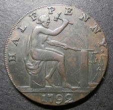Halfpenny token 18thC - Wilkison 1792 Vulcan - VERY RARE Warwickshire RR D&H#454