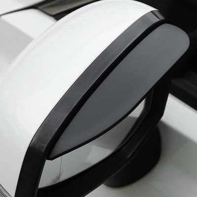Car Rearview Rain Eyebrow ShieldCar Mirror Rain Protector 2PC Solid Black