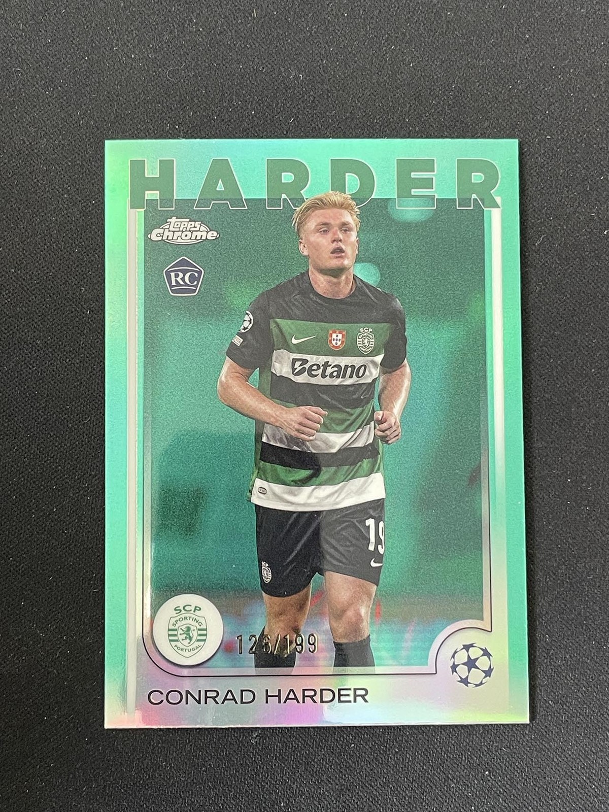 Conrad Harder 2024-25 Topps Chrome UEFA Aqua Refractor 126/199 RC #177