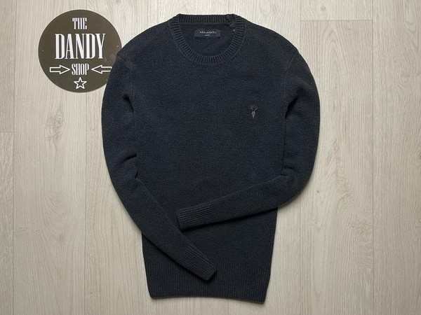 Men AllSaints Sweater Charcoal Cotton 36 / S / 44