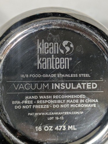 Botella de agua de viaje con aislamiento al vacío Klean Kanteen 16 oz acero inoxidable azul - Imagen 9 de 11