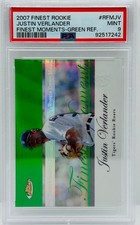 2007 Topps Finest Rookie Green Refractor Justin Verlander 070/199