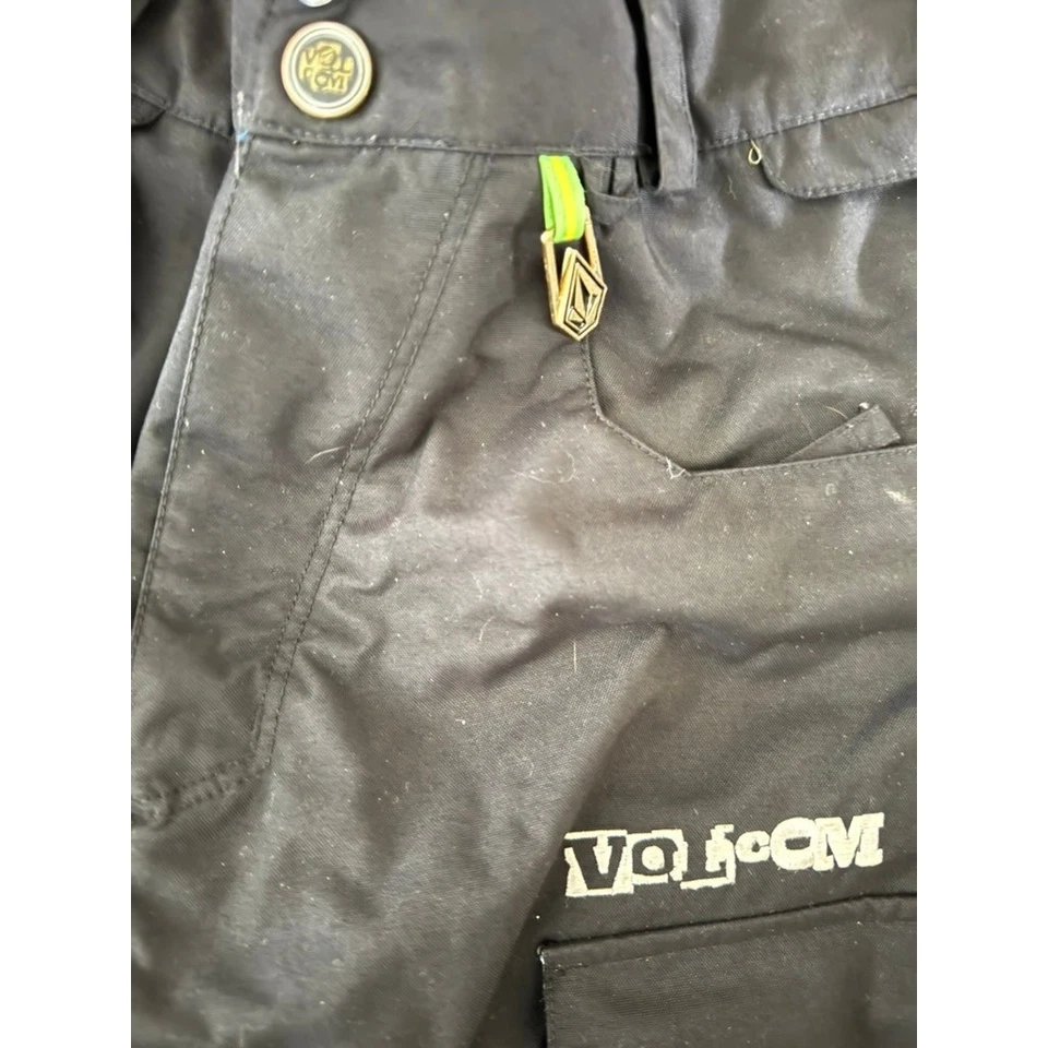 Volcom Youth Black Snow Pants Winter Skiing Snowboarding Cargo Pockets - Image 2 of 4