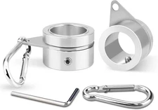 2 Pack Aluminum Alloy Flag Pole Rings, 360 Degree 2 Pack-1 inch, silver 