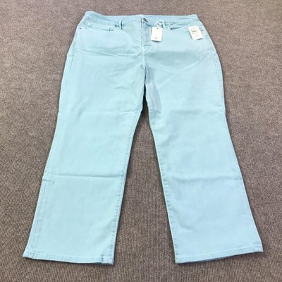Good American Good Legs Straight Jeans Womens 20 Plus Light Blue Mid Rise Denim