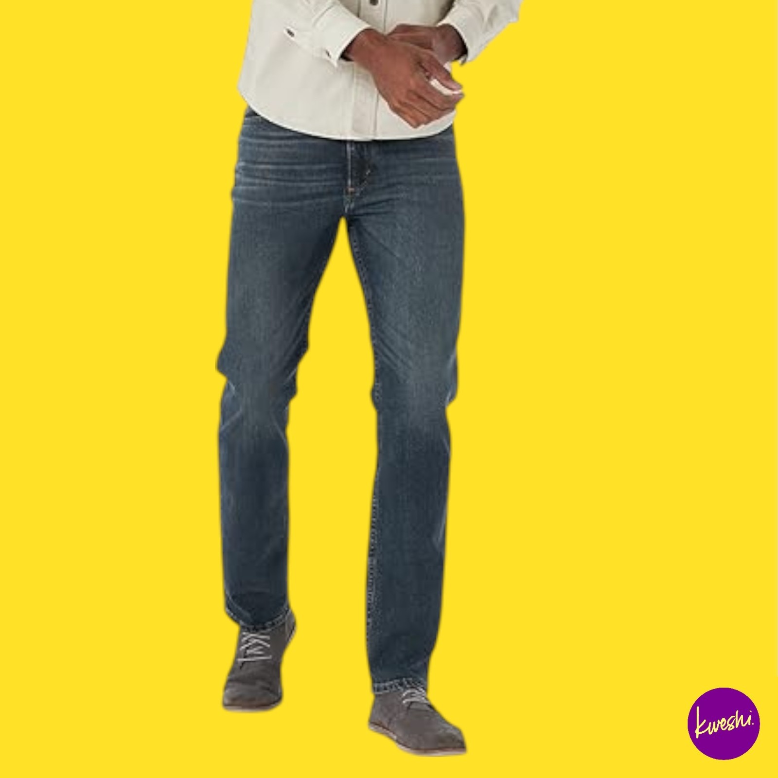 WRANGLER Men's Jeans, Free-to-Stretch Regular Fit, River Wash, 38W x 29L