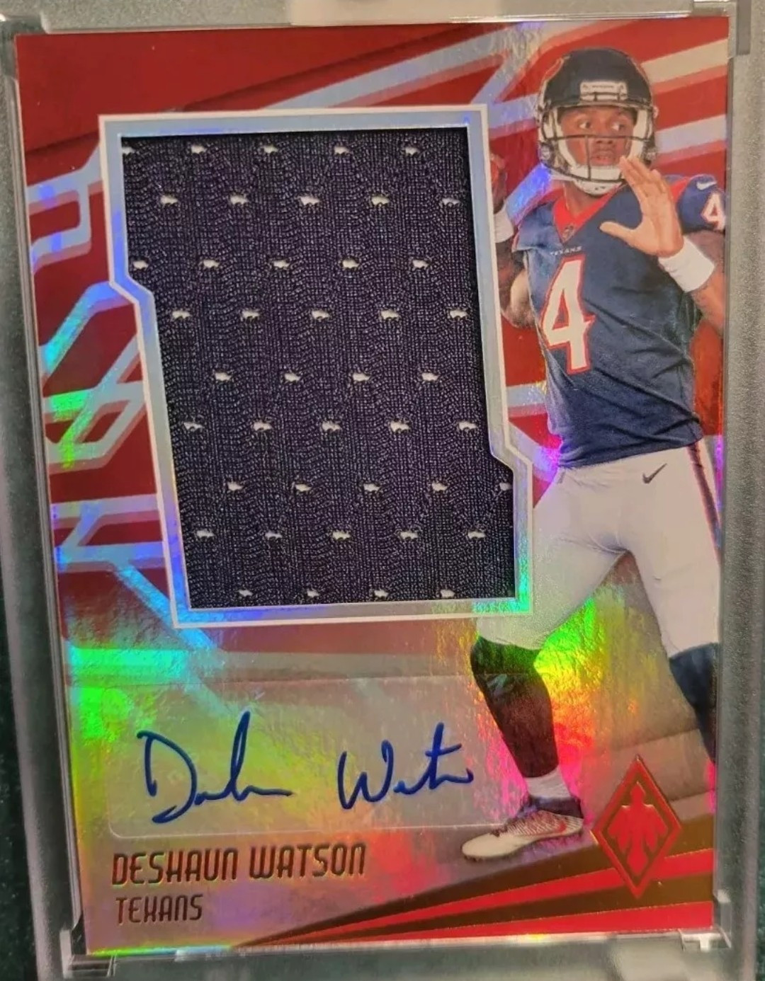 Deshaun Watson Panini Phoenix Rookie Jumbo Autograph Swatch #DWA Base