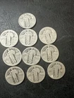 Lot of 10 circulated Standing Liberty Quarters - 90% Silver