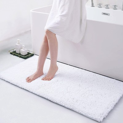 Smiry Luxury Chenille Bath Rug, Extra Soft and Absorbent Shaggy Bathroom Mat