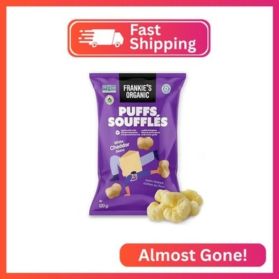 Frankie's Organic Chips - Crunchy White Cheddar Cheese Puffs Baked Healthy Snack