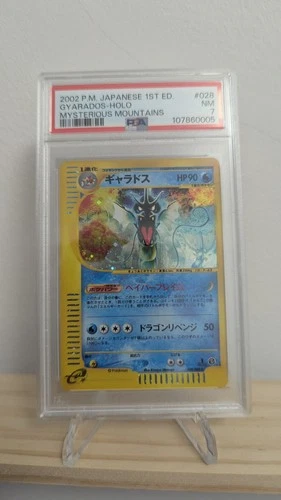 PSA 7 Pokemon Japanese Mysterious Mountains Gyarados Holo 028/088