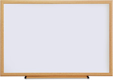Universal Dry Erase Board, Melamine, 36 X 24, Oak Frame