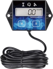 HM011F Digital Hour Meter Tachometer for Lawn Mower Generator ATV Battery Replac