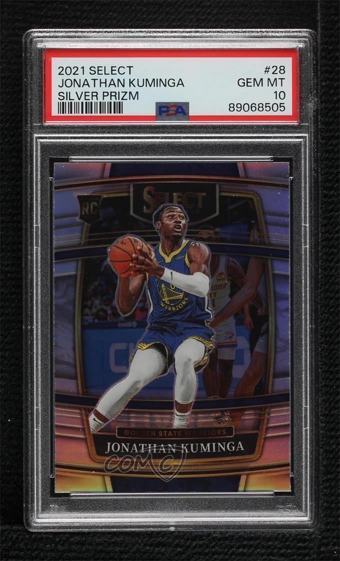 2021 Panini Select Concourse Silver Prizm Jonathan Kuminga #28 PSA 10 GEM MT 5w5
