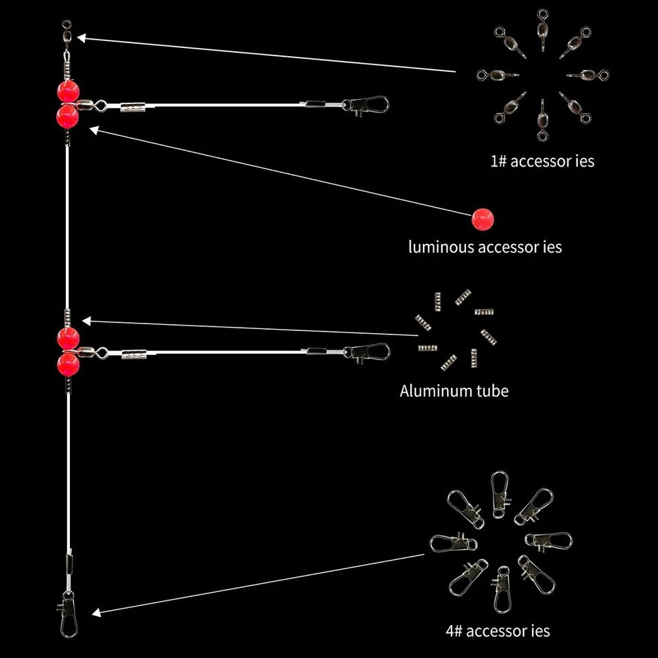 12pcs Fishing Connector 3-Way Swivels Fishing Group Fishing Line and Swivel - Image 2 of 4