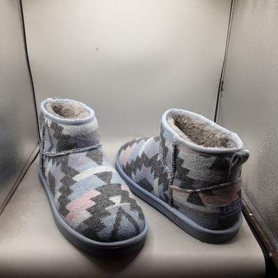 Lamo Classic 4'' Boots Women's 12M Grey Multi Faux Fur Mini Fabric A42
