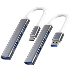 USB Hub Multiport Dock Multi-Splitter USB Type-A 3.0 Hub Adapter for PC Mac UK